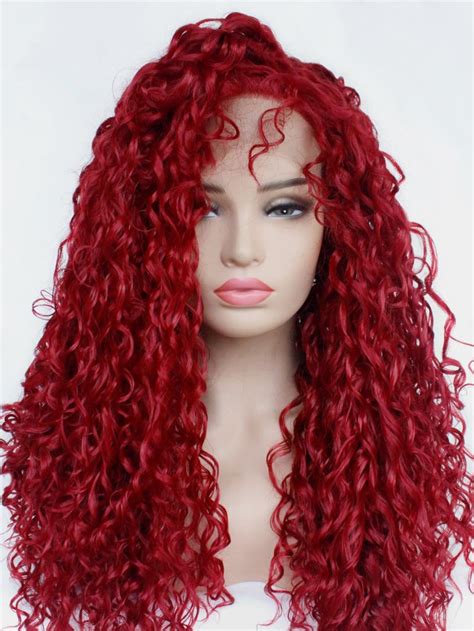 red curly lace wig|lace front wigs curly styles.